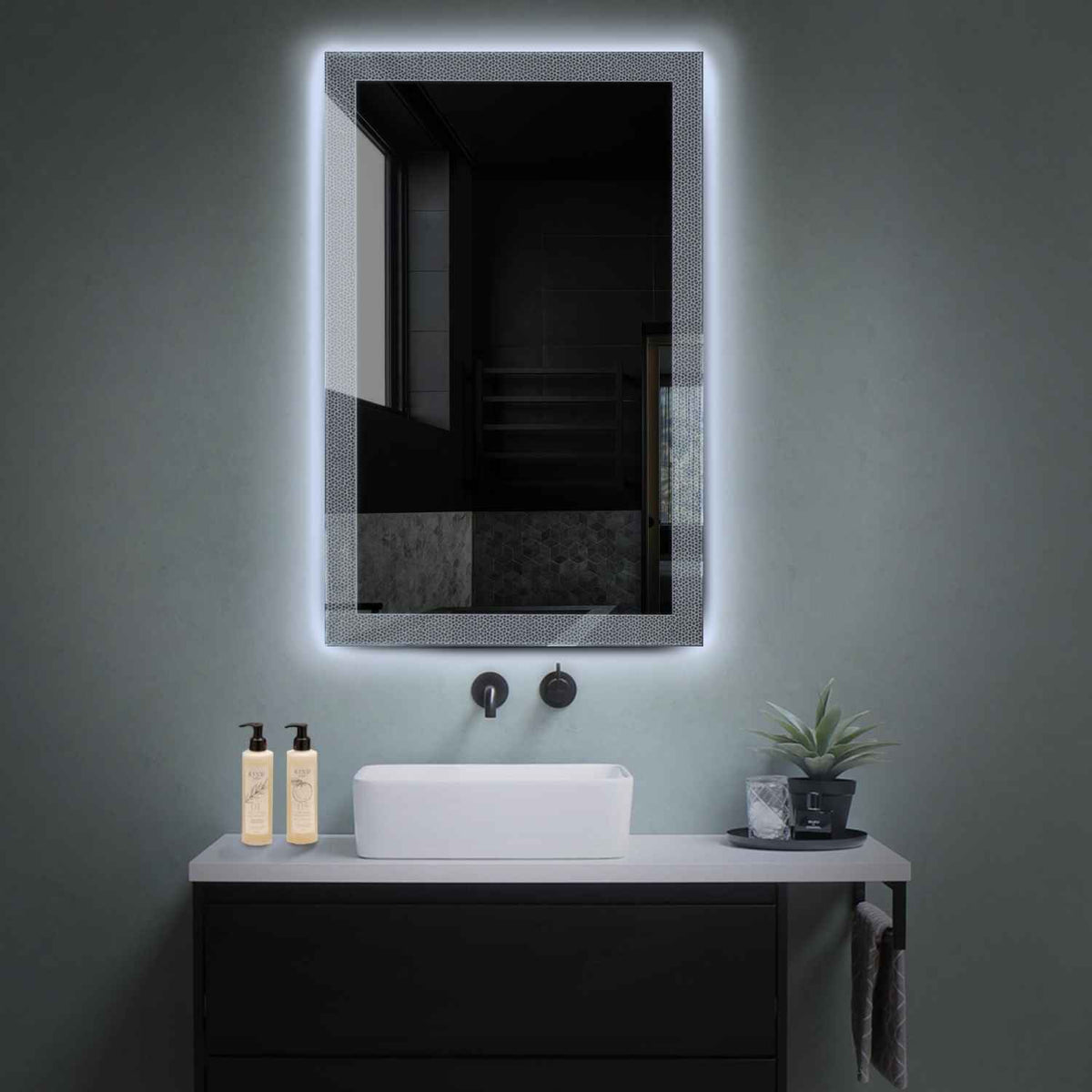 LED Spiegel Verticaal | Zonder Touchknoppen | Koud wit licht - Reyze Serie Simetria Model 4