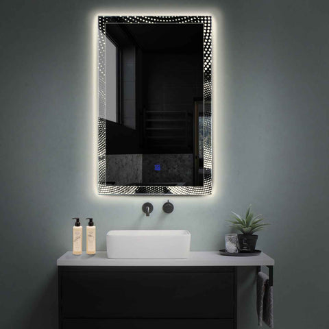 LED Spiegel Verticaal | met Touch-Knop | Neutraal wit licht - Reyze Serie Simetria Model 8