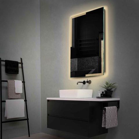 LED Spiegel Verticaal | Zonder Touchknoppen | Warm Wit Licht - Reyze Serie Edge Model 2