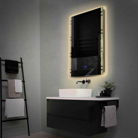 LED Spiegel Verticaal | met Touch-Knop | Warm Wit Licht - Reyze Serie Edge Model 3