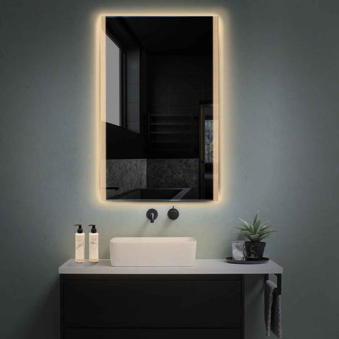 LED Spiegel Verticaal | Zonder Touchknoppen | Warm Wit Licht - Reyze Serie Edge Model 7