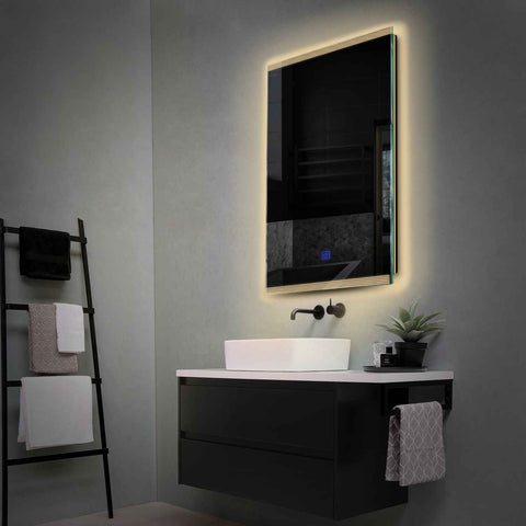 LED Spiegel Verticaal | met Touch-Knop | Warm Wit Licht - Reyze Serie Edge Model 8