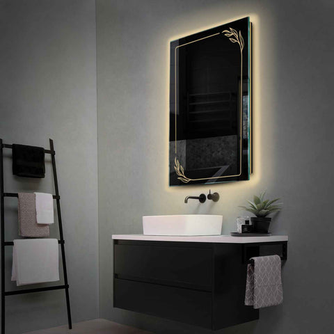 LED Spiegel Verticaal | Zonder Touchknoppen | Warm Wit Licht - Reyze Serie Good Vibes Model 1