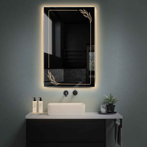 LED Spiegel Verticaal | Zonder Touchknoppen | Warm Wit Licht - Reyze Serie Good Vibes Model 1