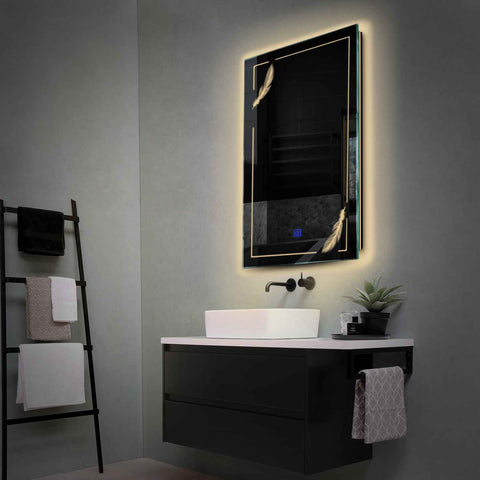 LED Spiegel Verticaal | met Touch-Knop | Warm Wit Licht - Reyze Serie Good Vibes Model 2