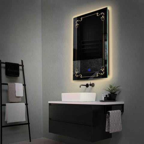 LED Spiegel Verticaal | met Touch-Knop | Warm Wit Licht - Reyze Serie Good Vibes Model 5