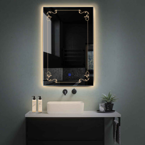 LED Spiegel Verticaal | met Touch-Knop | Warm Wit Licht - Reyze Serie Good Vibes Model 5