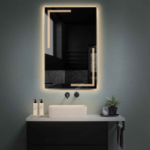LED Spiegel Verticaal | Zonder Touchknoppen | Warm Wit Licht - Reyze Serie Minimal Model 2