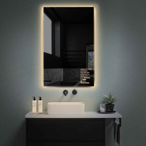 LED Spiegel Verticaal | Zonder Touchknoppen | Warm Wit Licht - Reyze Serie Motivated Model 2