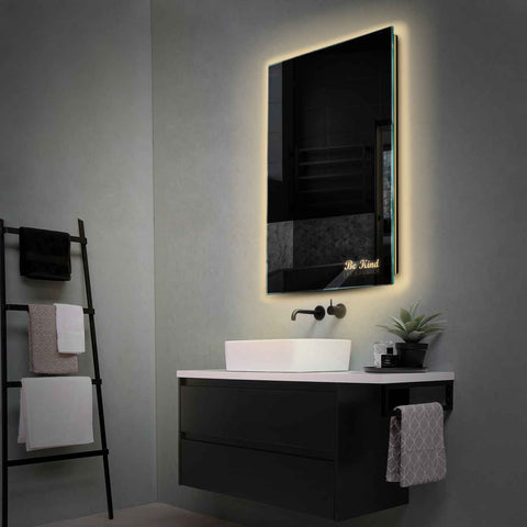 LED Spiegel Verticaal | Zonder Touchknoppen | Warm Wit Licht - Reyze Serie Motivated Model 6