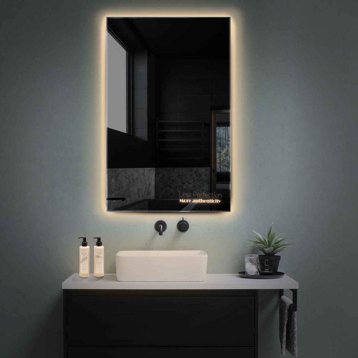 LED Spiegel Verticaal | Zonder Touchknoppen | Warm Wit Licht - Reyze Serie Motivated Model 7