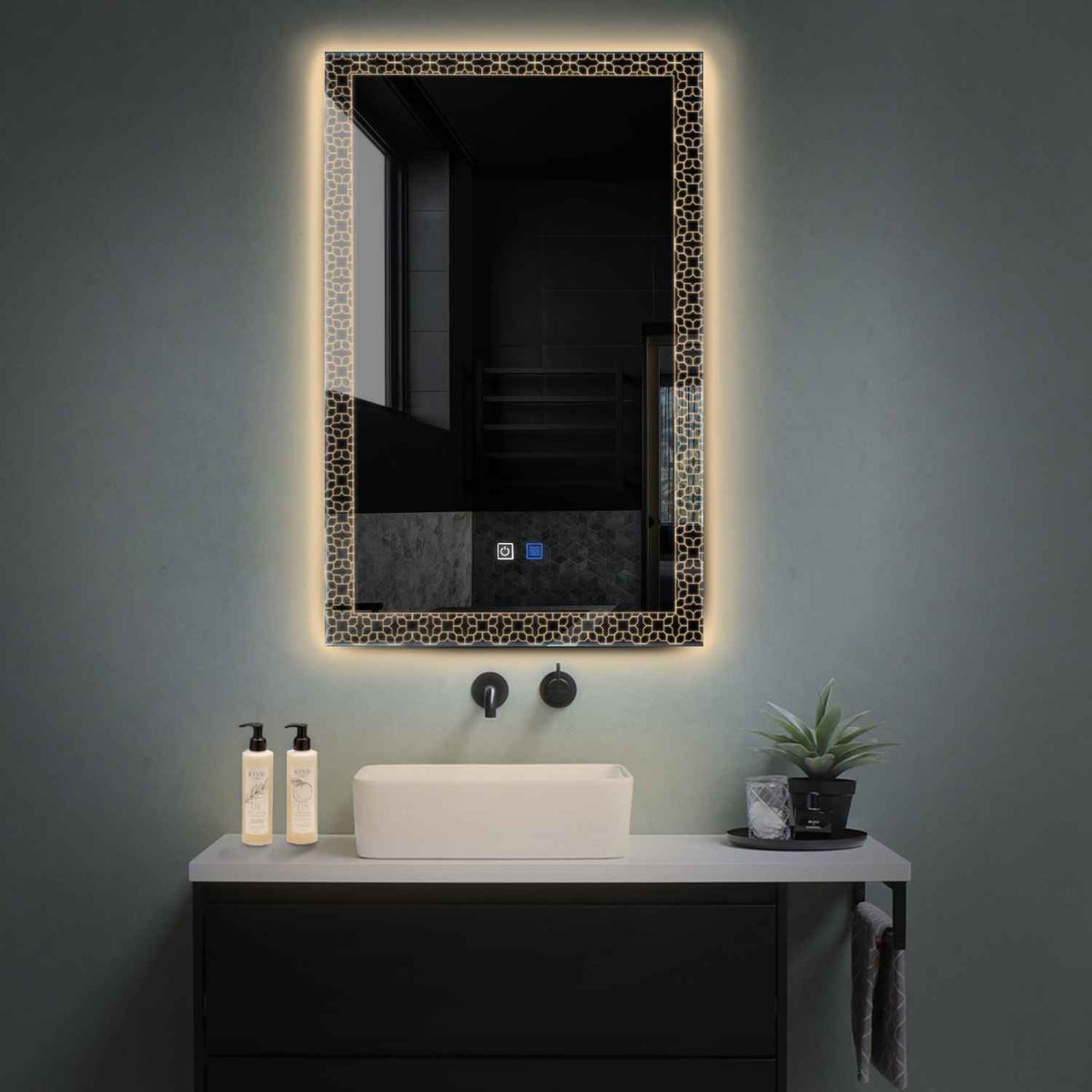LED Spiegel Verticaal | met Touch-Knoppen | en Anti-Condens Functie | Warm Wit Licht - Reyze Serie Official Model 1
