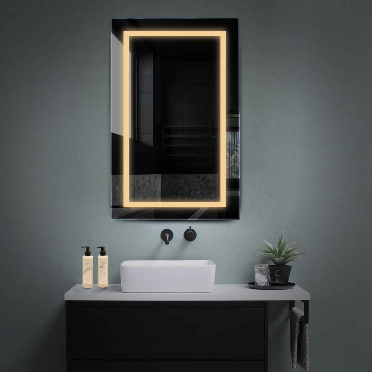 LED Spiegel Verticaal | Zonder Touchknoppen | Warm Wit Licht - Reyze Serie Salono Model 1