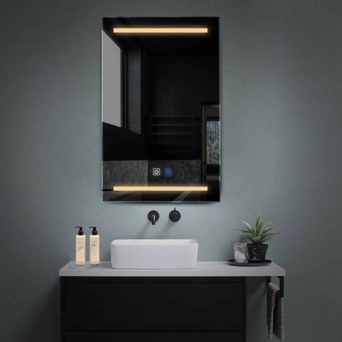 LED Spiegel Verticaal | met Touch-Knoppen | en Anti-Condens Functie | Warm Wit Licht - Reyze Serie Salono Model 4