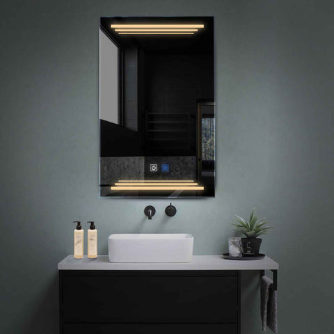 LED Spiegel Verticaal | met Touch-Knoppen | en Anti-Condens Functie | Warm Wit Licht - Reyze Serie Salono Model 7