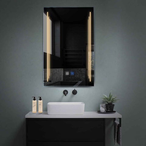LED Spiegel Verticaal | met Touch-Knoppen | en Anti-Condens Functie | Warm Wit Licht - Reyze Serie Salono Model 8