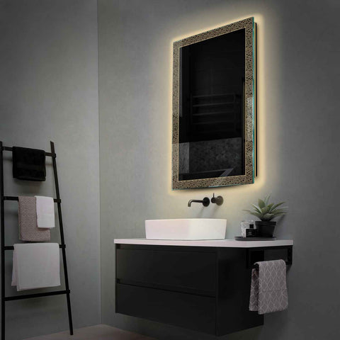 LED Spiegel Verticaal | Zonder Touchknoppen | Warm Wit Licht - Reyze Serie Simetria Model 5