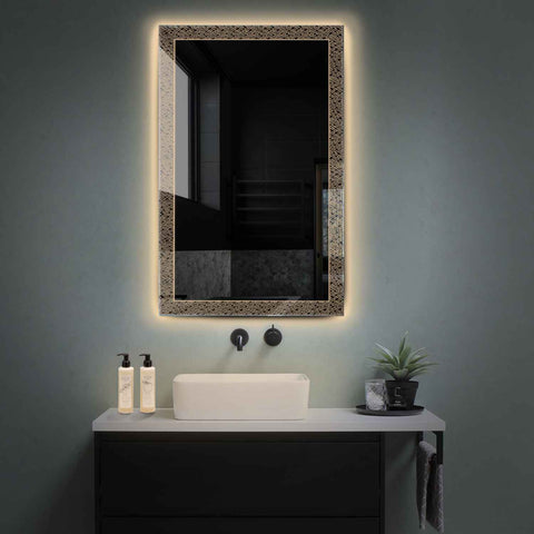 LED Spiegel Verticaal | Zonder Touchknoppen | Warm Wit Licht - Reyze Serie Simetria Model 5