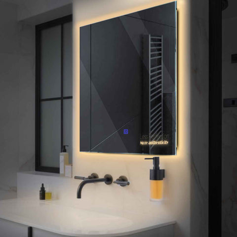 LED Spiegel Vierkant | met Touch-Knop | Warm Wit Licht - Reyze Serie Motivated Model 7