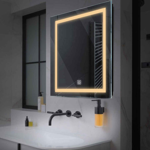 LED Spiegel Vierkant | met Touch-Knop | Warm Wit Licht - Reyze Serie Salono Model 1