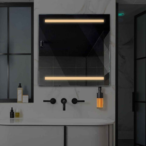 LED Spiegel Vierkant | Zonder Touchknoppen | Warm Wit Licht - Reyze Serie Salono Model 4