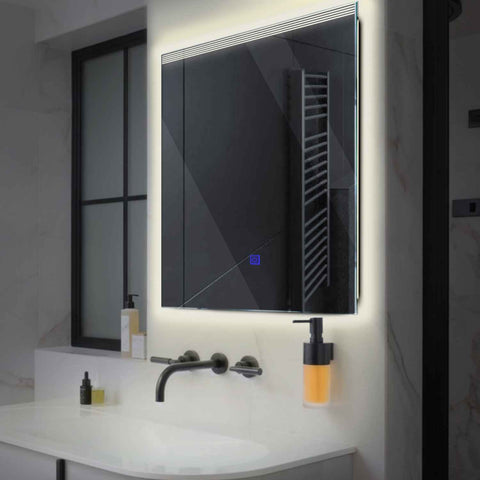 LED Spiegel Vierkant | met Touch-Knop | Neutraal wit licht - Reyze Serie Edge Model 5