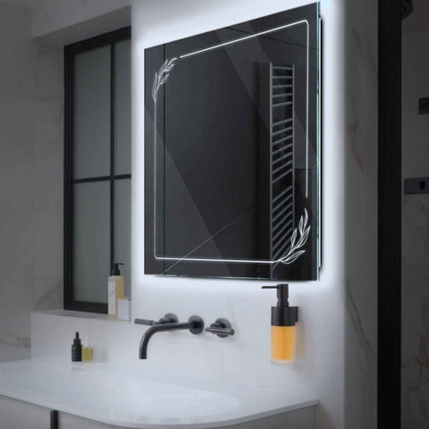 LED Spiegel Vierkant | Zonder Touchknoppen | Koud wit licht - Reyze Serie Good Vibes Model 1