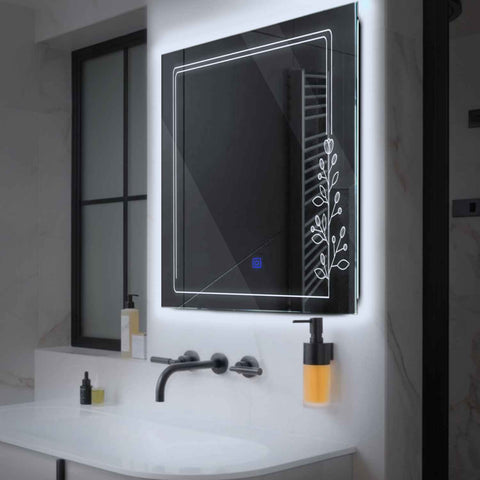 LED Spiegel Vierkant | met Touch-Knop | Koud wit licht - Reyze Serie Good Vibes Model 3