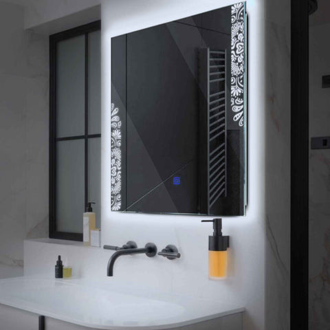 LED Spiegel Vierkant | met Touch-Knop | Koud wit licht - Reyze Serie Good Vibes Model 4