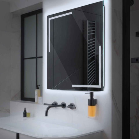 LED Spiegel Vierkant | Zonder Touchknoppen | Koud wit licht - Reyze Serie Minimal Model 2