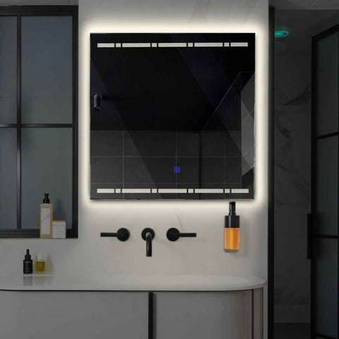 LED Spiegel Vierkant | met Touch-Knop | Neutraal wit licht - Reyze Serie Minimal Model 3