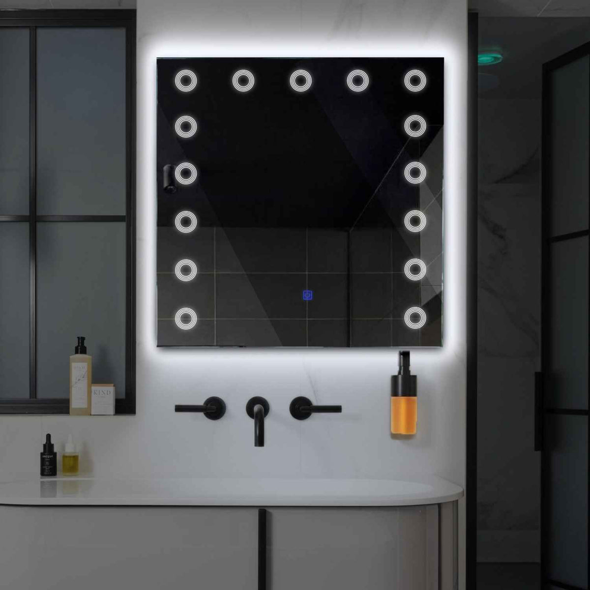 LED Spiegel Vierkant | met Touch-Knop | Koud wit licht - Reyze Serie Minimal Model 4