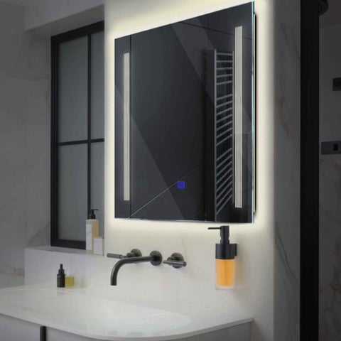 LED Spiegel Vierkant | met Touch-Knop | Neutraal wit licht - Reyze Serie Minimal Model 7