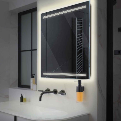 LED Spiegel Vierkant | Zonder Touchknoppen | Neutraal wit licht - Reyze Serie Minimal Model 8
