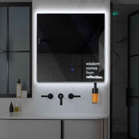 LED Spiegel Vierkant | met Touch-Knop | Koud wit licht - Reyze Serie Motivated Model 1