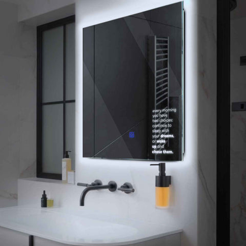 LED Spiegel Vierkant | met Touch-Knop | Koud wit licht - Reyze Serie Motivated Model 2