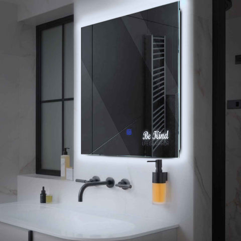 LED Spiegel Vierkant | met Touch-Knop | Koud wit licht - Reyze Serie Motivated Model 6