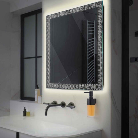 LED Spiegel Vierkant | Zonder Touchknoppen | Neutraal wit licht - Reyze Serie Official Model 1