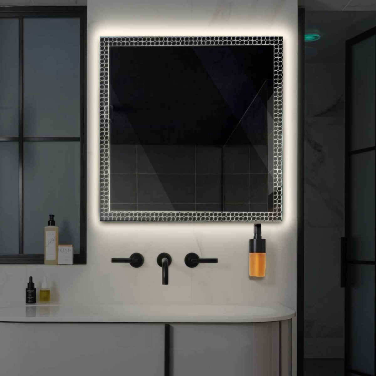 LED Spiegel Vierkant | Zonder Touchknoppen | Neutraal wit licht - Reyze Serie Official Model 4