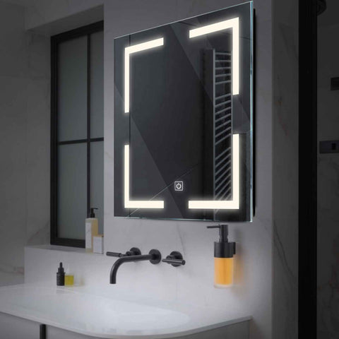LED Spiegel Vierkant | met Touch-Knop | Neutraal wit licht - Reyze Serie Salono Model 2
