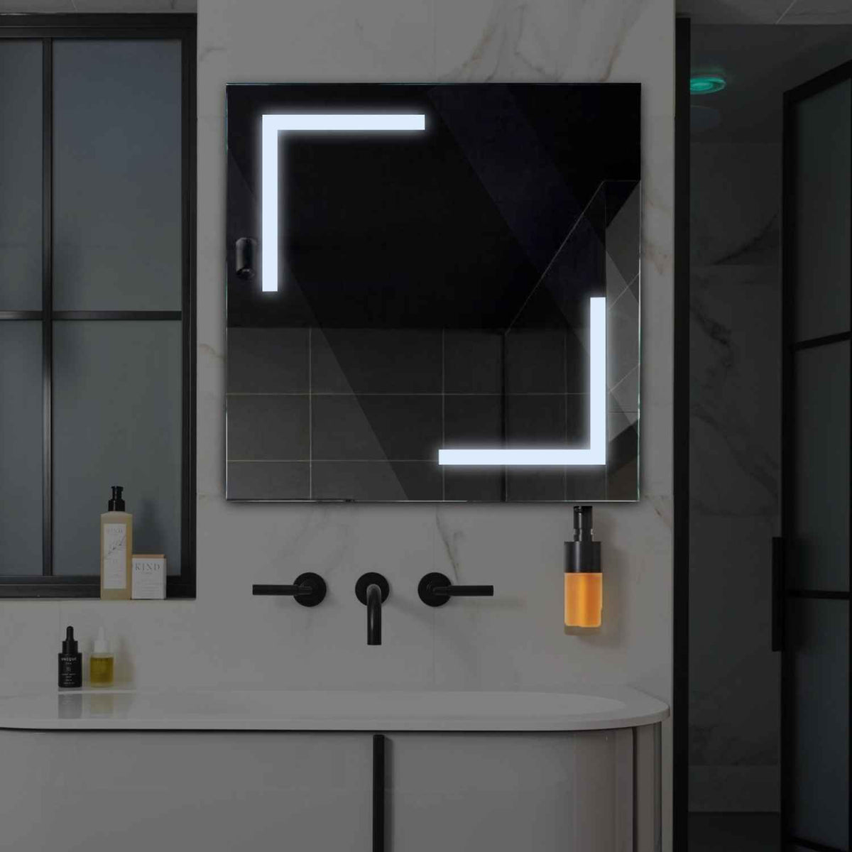 LED Spiegel Vierkant | Zonder Touchknoppen | Koud wit licht - Reyze Serie Salono Model 3
