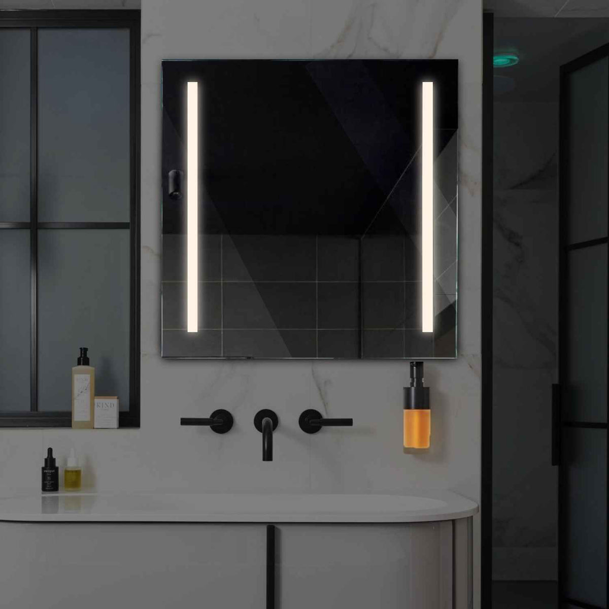 LED Spiegel Vierkant | Zonder Touchknoppen | Neutraal wit licht - Reyze Serie Salono Model 5