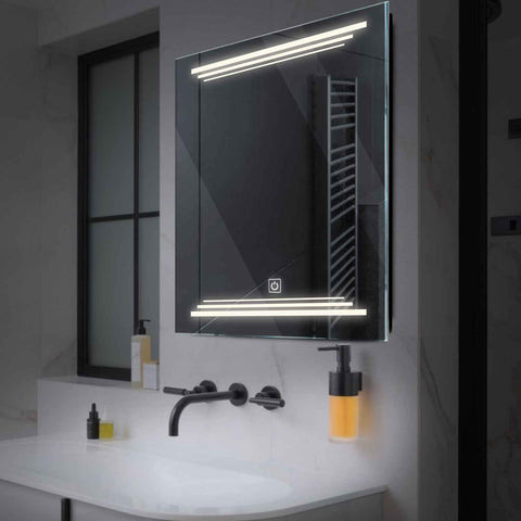 LED Spiegel Vierkant | met Touch-Knop | Neutraal wit licht - Reyze Serie Salono Model 7