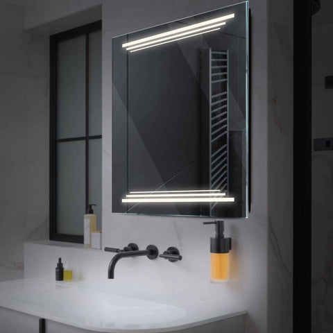 LED Spiegel Vierkant | Zonder Touchknoppen | Neutraal wit licht - Reyze Serie Salono Model 7