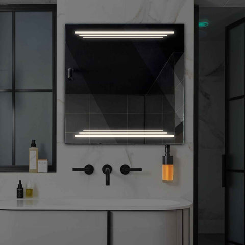 LED Spiegel Vierkant | Zonder Touchknoppen | Neutraal wit licht - Reyze Serie Salono Model 7