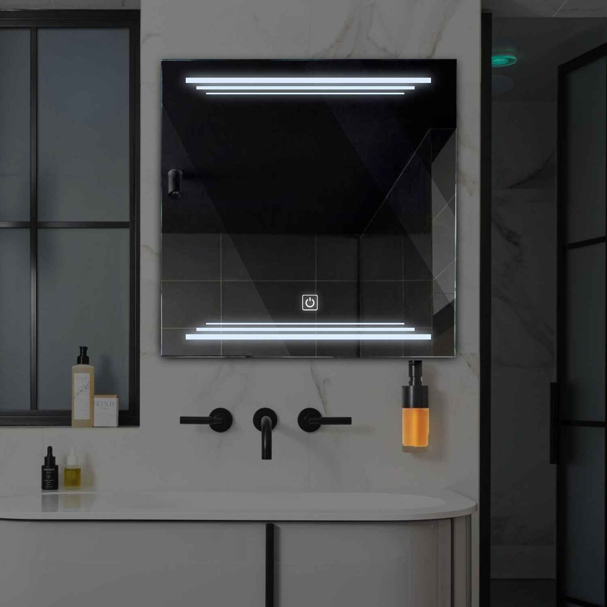 LED Spiegel Vierkant | met Touch-Knop | Koud wit licht - Reyze Serie Salono Model 7