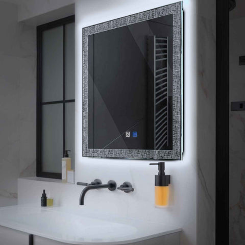 LED Spiegel Vierkant | met Touch-Knoppen | en Anti-Condens Functie | Koud wit licht - Reyze Serie Simetria Model 6