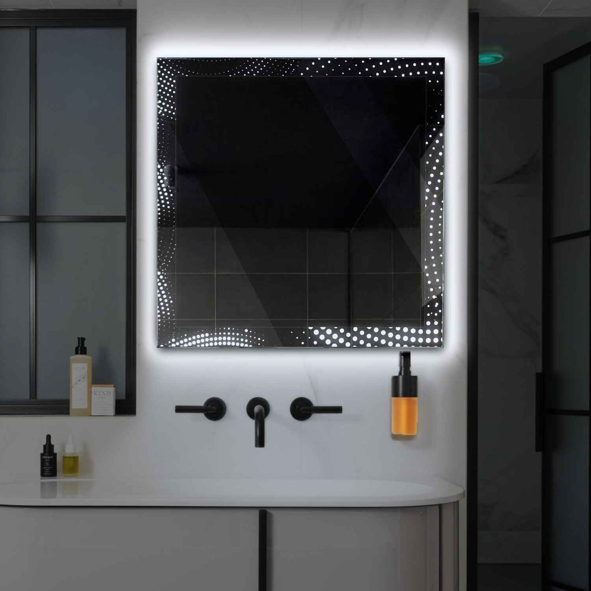 LED Spiegel Vierkant | Zonder Touchknoppen | Koud wit licht - Reyze Serie Simetria Model 8