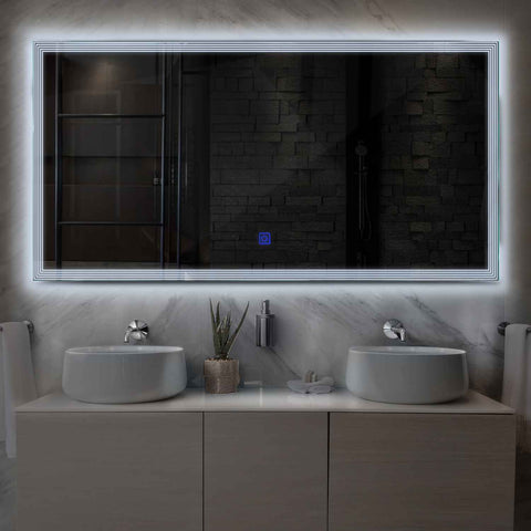 LED Spiegel Rechthoekig | met Touch-Knop | Koud wit licht - Reyze Serie Edge Model 1