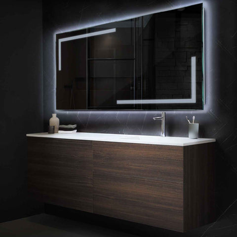 LED Spiegel Rechthoekig | Zonder Touchknoppen | Koud wit licht - Reyze Serie Minimal Model 2